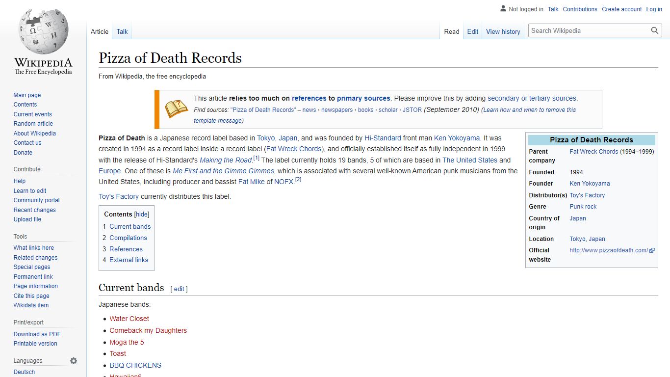 Pizza of Death Records - Wikipedia